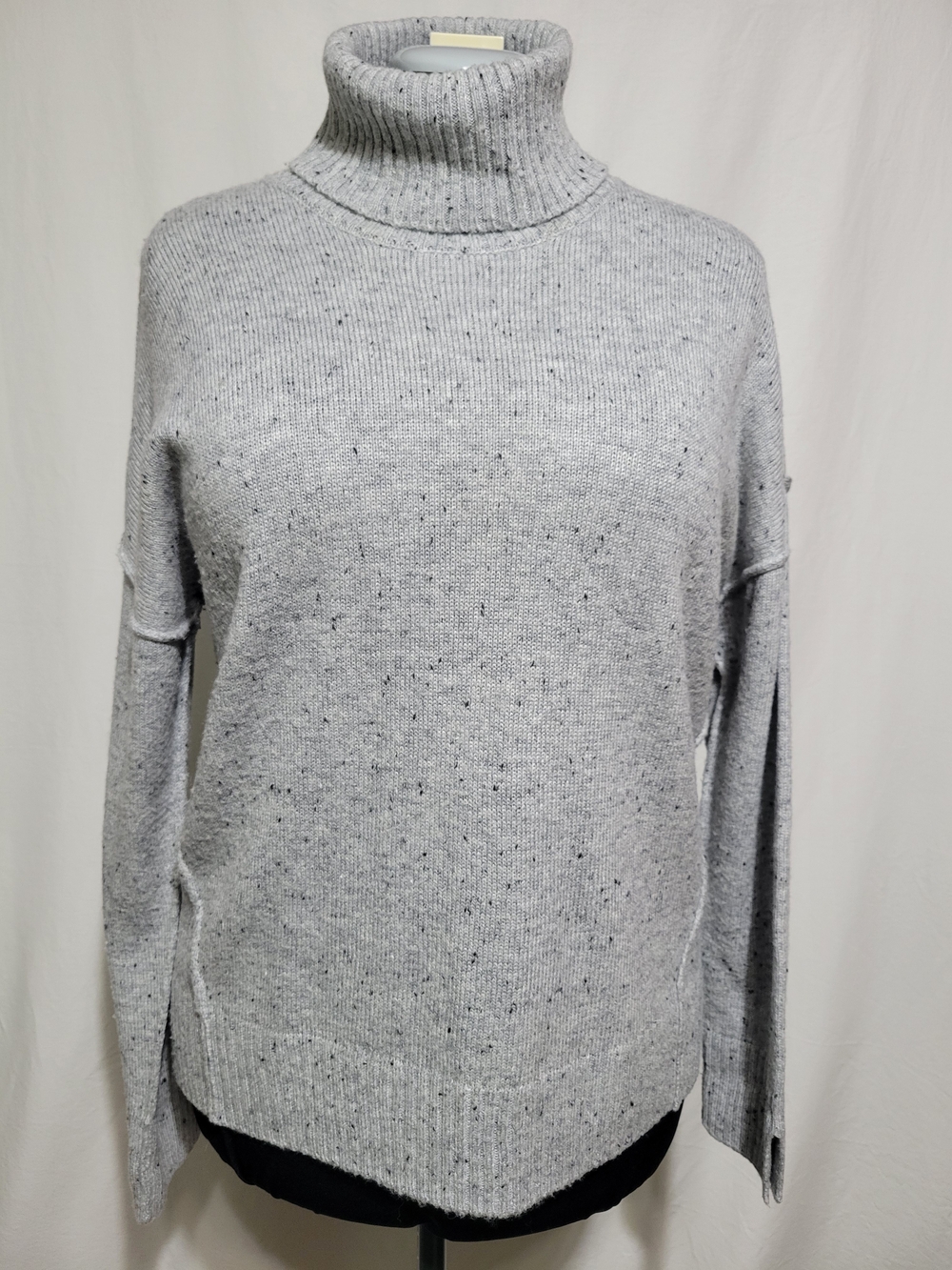 Michael Kors Speckled Light Gray Turtleneck Sweater